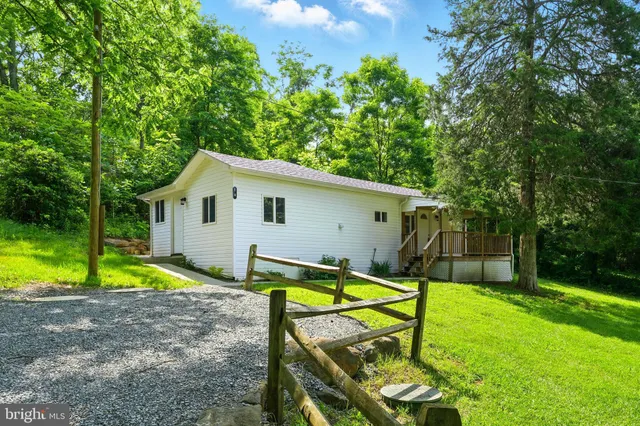 a view of backyard with swimming pool and furniture