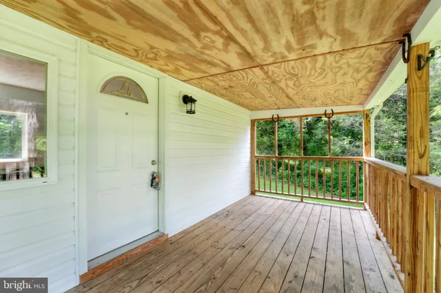 a view of a wooden deck