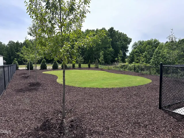 a view of a backyard with a garden