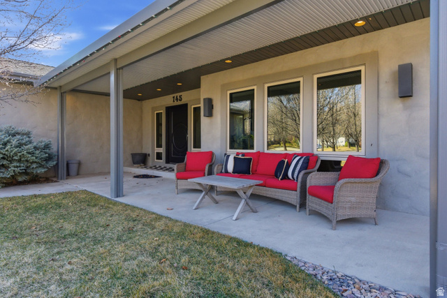 145 Carnesecca Court Mapleton, UT 84664 - Photo 5 of 109 View of patio featuring an outdoor hangout area