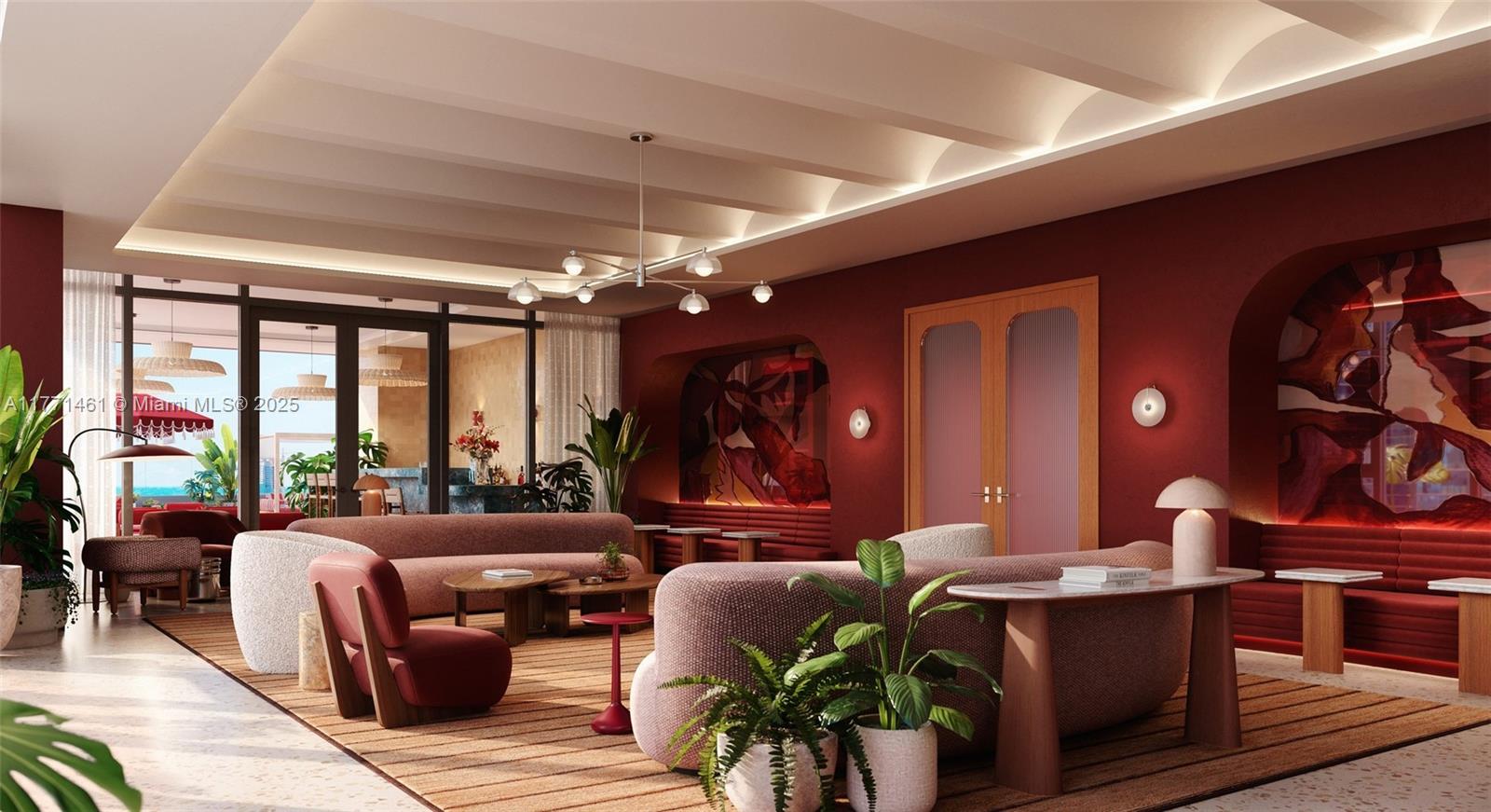 690 Southwest 1st Avenue, Unit 3906 Miami, FL 33130 - Photo 11 of 23 a living room with furniture a lamp and large window