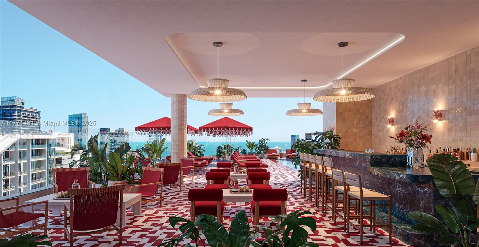 690 Southwest 1st Avenue, Unit 3906 Miami, FL 33130 - Photo 15 of 23 a view of a tables and chairs in patio