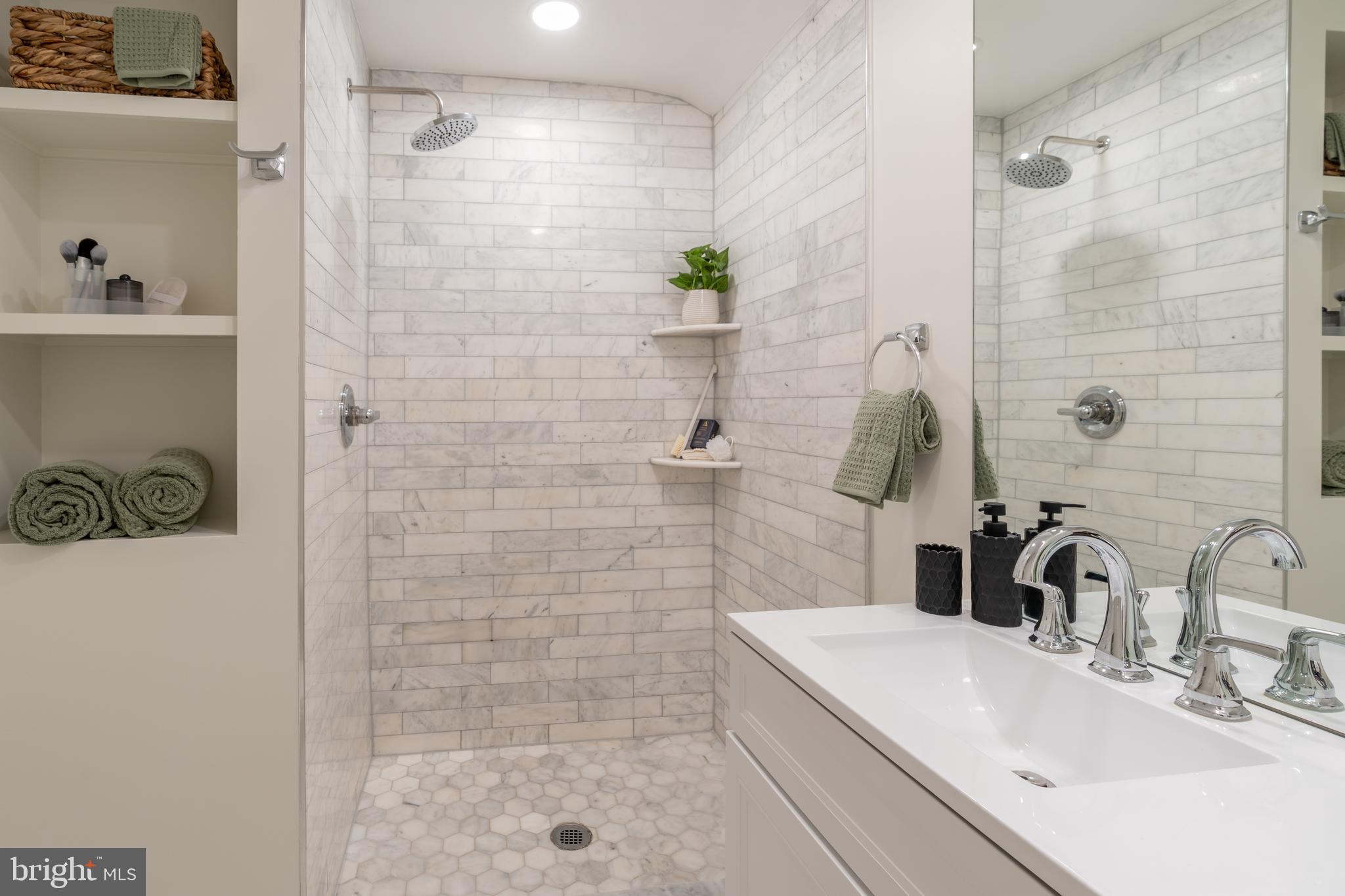 1807 August Drive Silver Spring, MD 20902 - Photo 23 of 45 Primary bath w/ marble floor & wall tile