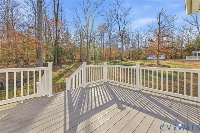 a view of a wooden roof deck