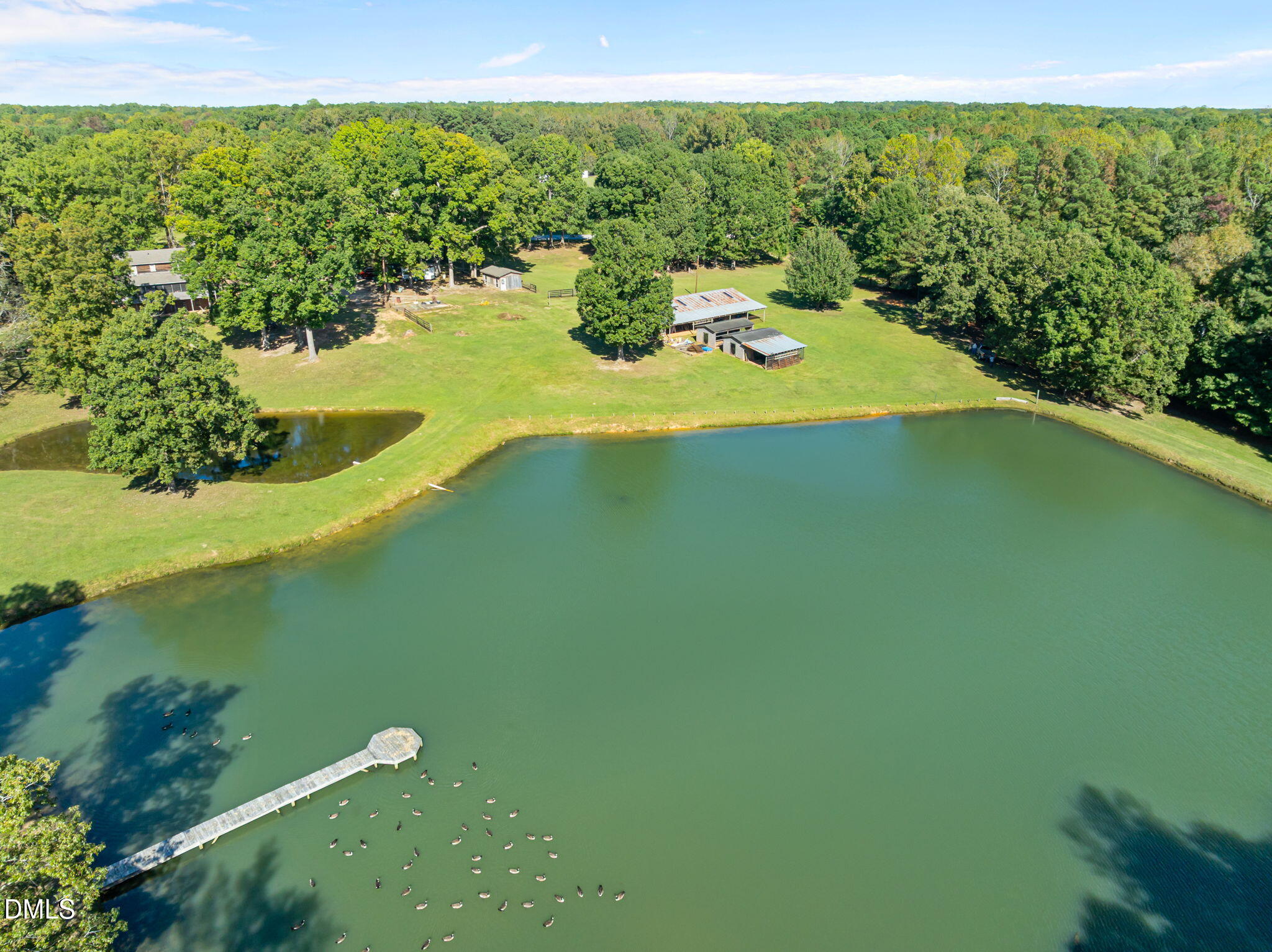 917 John Mitchell Road Youngsville, NC 27596 - Photo 14 of 16 a view of a lake with a yard