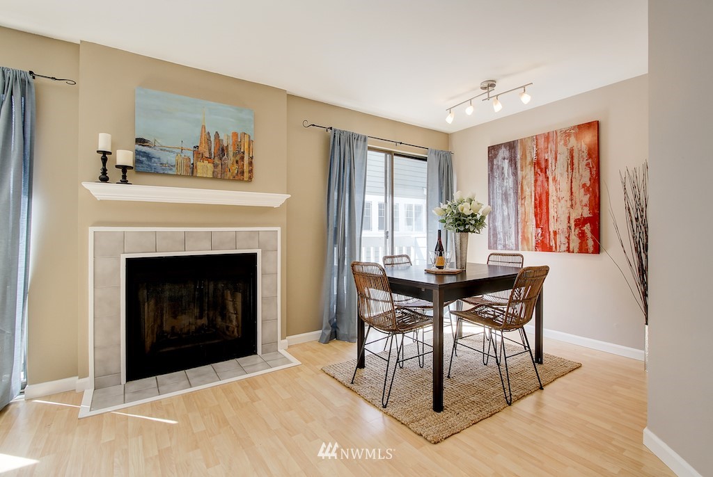 555 Prospect Street, Unit 3 Seattle, WA 98109 - Photo 6 of 23 a living room with furniture and a fireplace