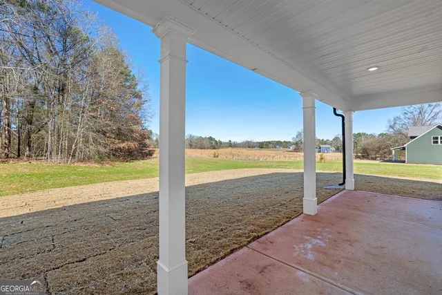 a view of a swimming pool and outdoor space