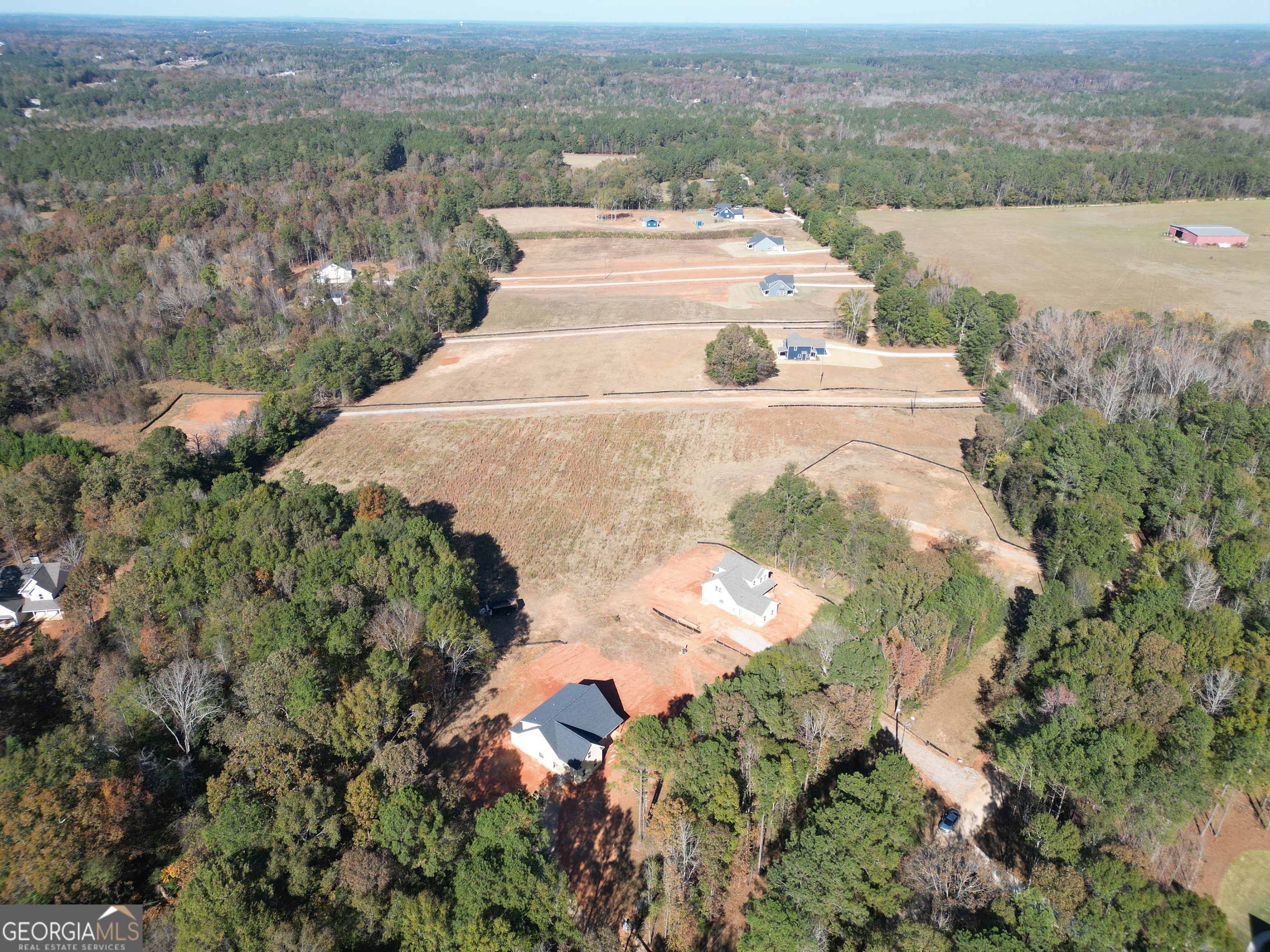 51 Oak Road Locust Grove, GA 30248 - Photo 5 of 8 an aerial view of a house with a yard and lake view