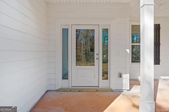 a view of a room that has a window in it
