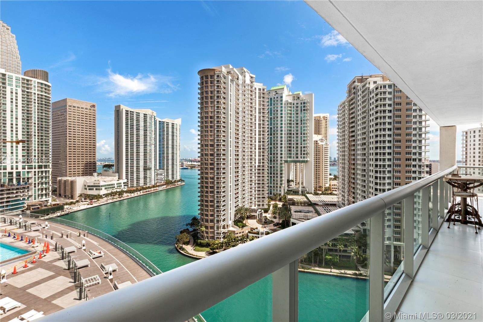 495 Brickell Avenue, Unit 1802 Miami, FL 33131 - Photo 16 of 29 a view of swimming pool from a balcony
