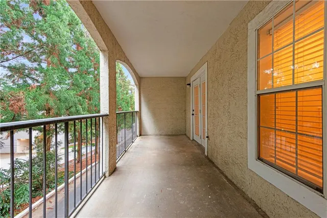 a view of a city from a balcony