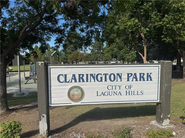 a view of a park with swings