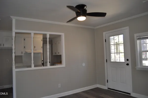 an empty room with window