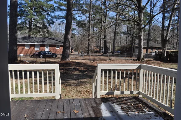 a view of wooden deck