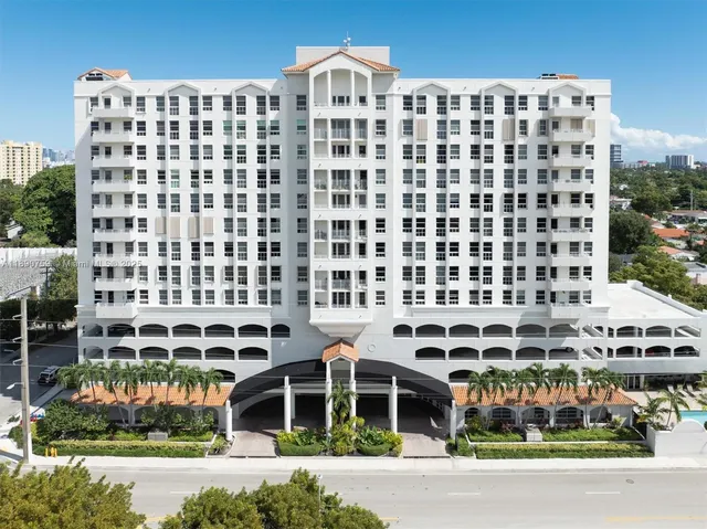 a front view of a building