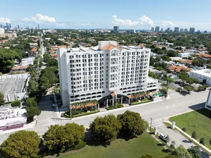 a view of a city that has tall buildings