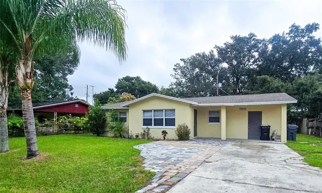 a view of a yard in front of house