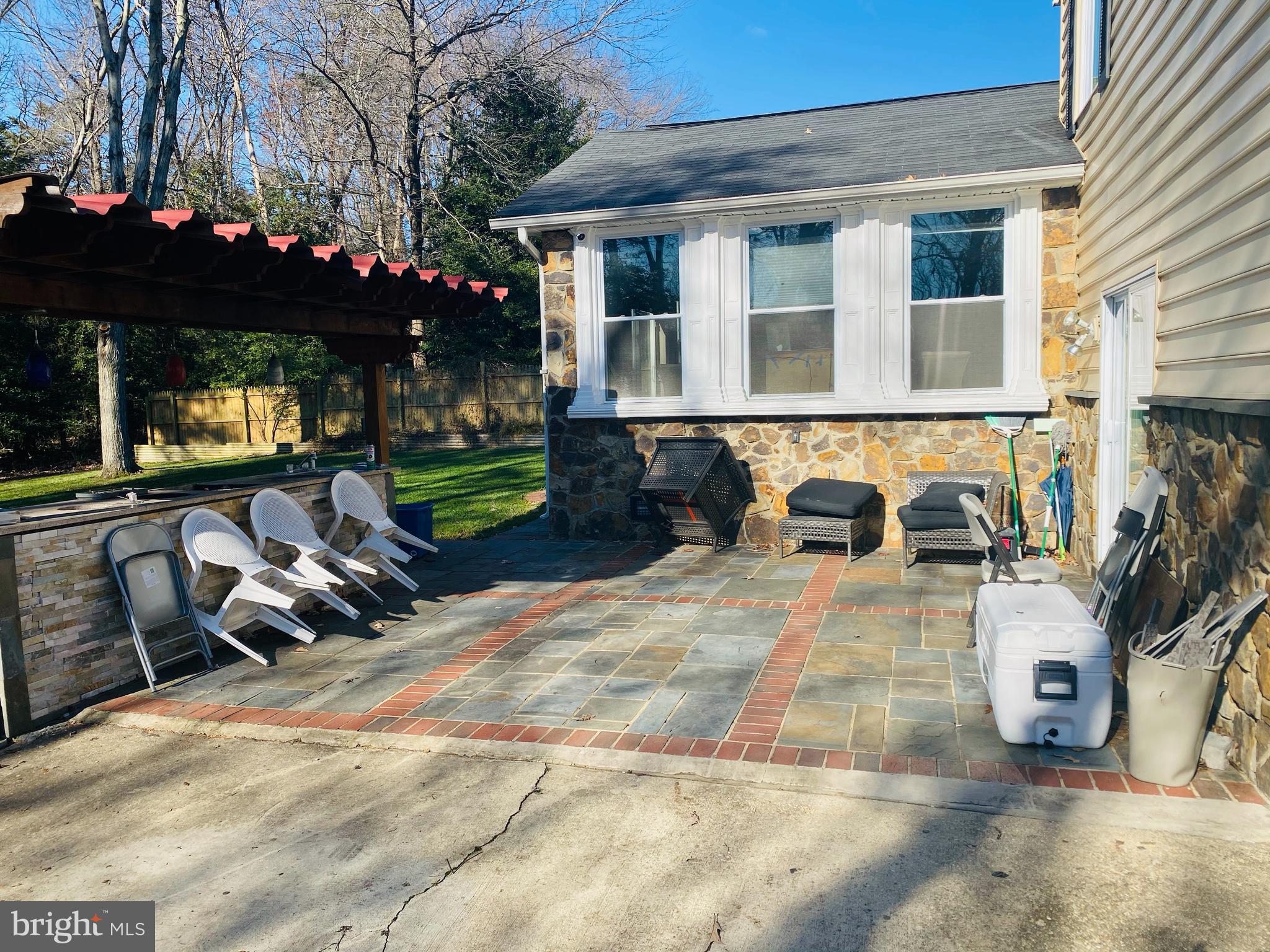 5306 Whitfield Chapel Road Lanham, MD 20706 - Photo 16 of 18 Outdoor Slate Patio & Built-In Grill
