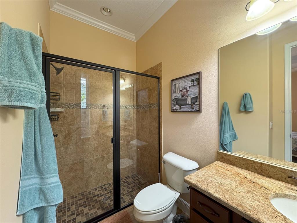 1024 West Beagle Run Loop Hernando, FL 34442 - Photo 23 of 44 a bathroom with a granite countertop sink toilet and shower