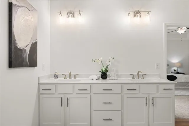 a view of an empty room and a window