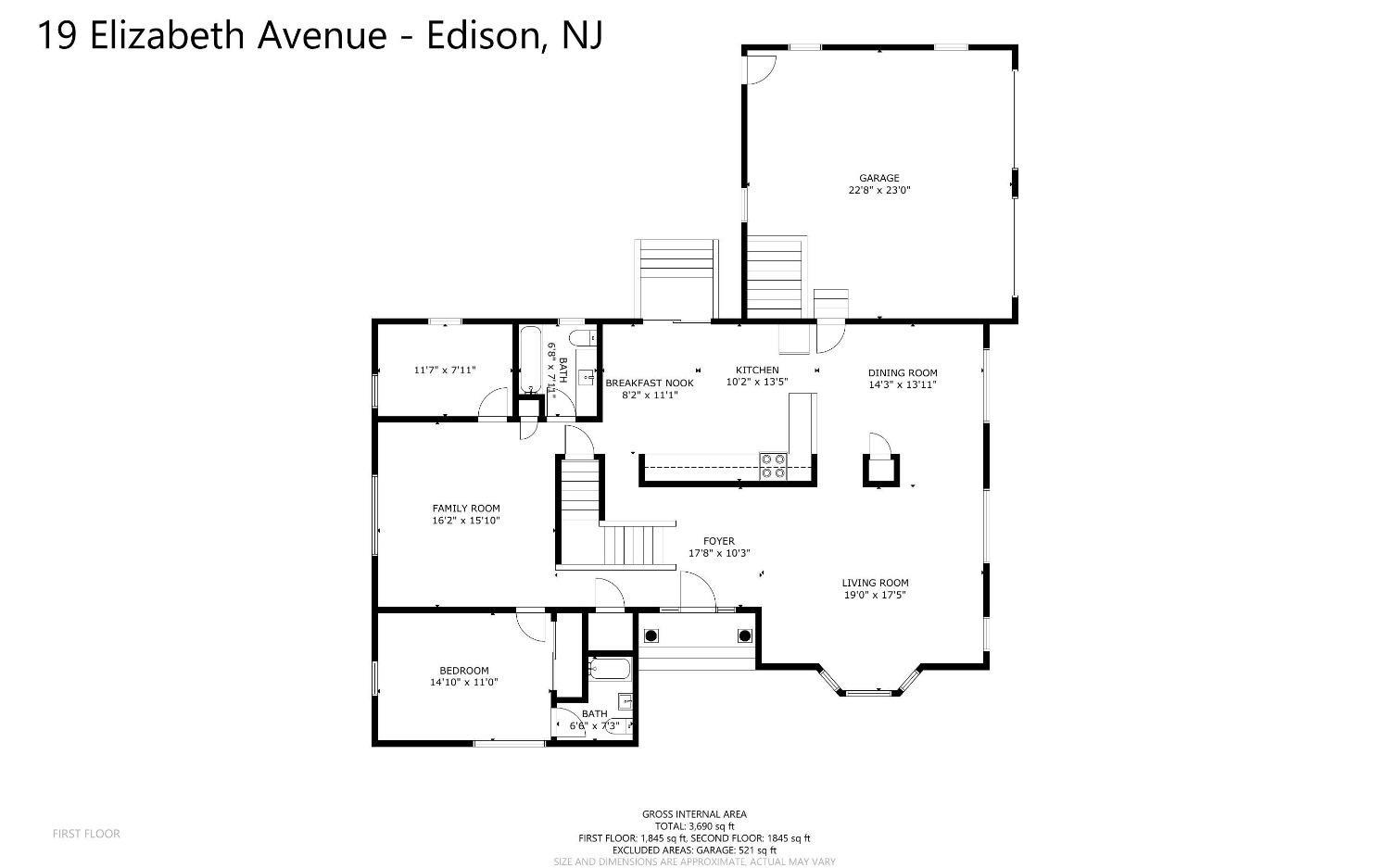 19 Elizabeth Avenue Edison, NJ 08820 - Photo 46 of 48 a picture of a floor plan