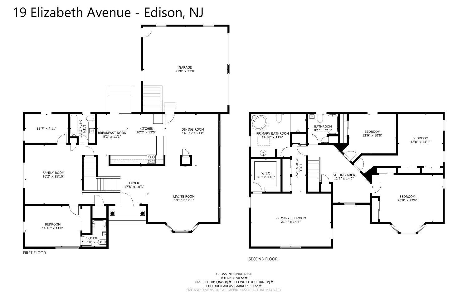 19 Elizabeth Avenue Edison, NJ 08820 - Photo 48 of 48 a picture of a floor plan