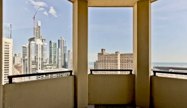 a view of a city from a terrace