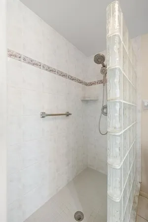 a bathroom with a shower