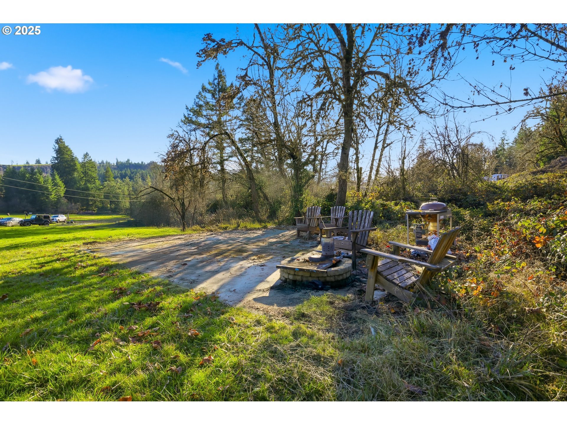 39557 Little Fall Creek Road Fall Creek, OR 97438 - Photo 36 of 43 a view of a swimming pool with lawn chairs under an umbrella