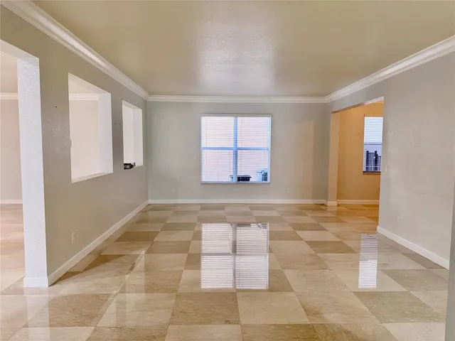 a view of a room with a rug