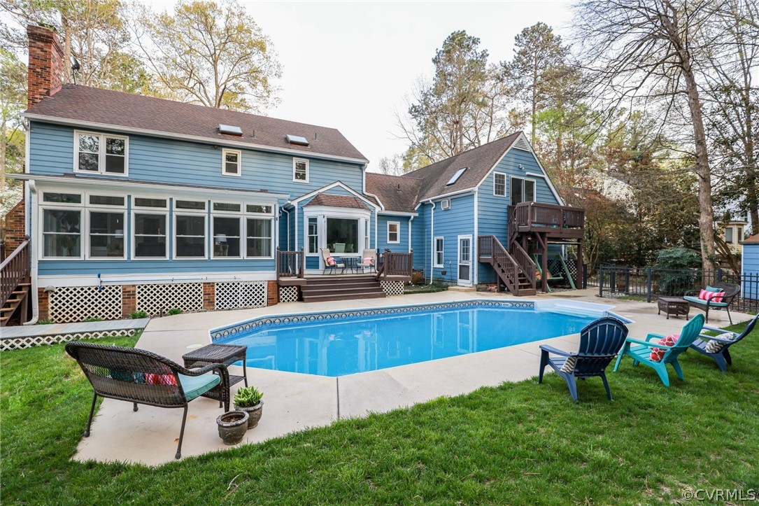 5600 North Chase Road Midlothian, VA 23112 - Photo 44 of 47 a view of a house with swimming pool and sitting area