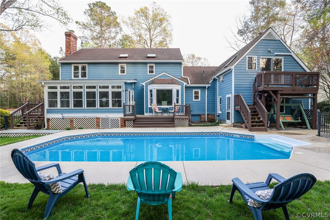5600 North Chase Road Midlothian, VA 23112 - Photo 45 of 47 a view of a house with pool and chairs
