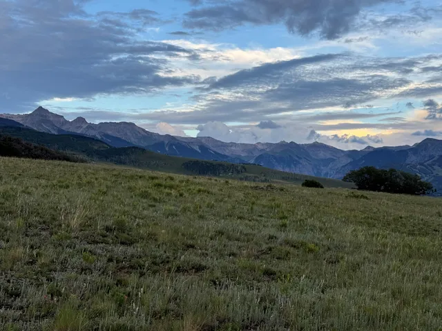 a view of an outdoor space and mountain view