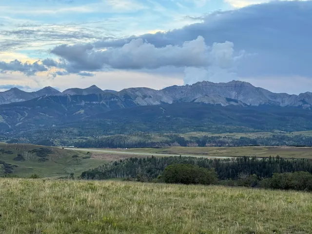 a view of sunset and yard
