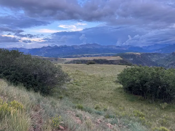 a view of an outdoor space and mountain view