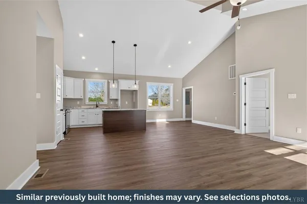 a view of kitchen view with wooden floor