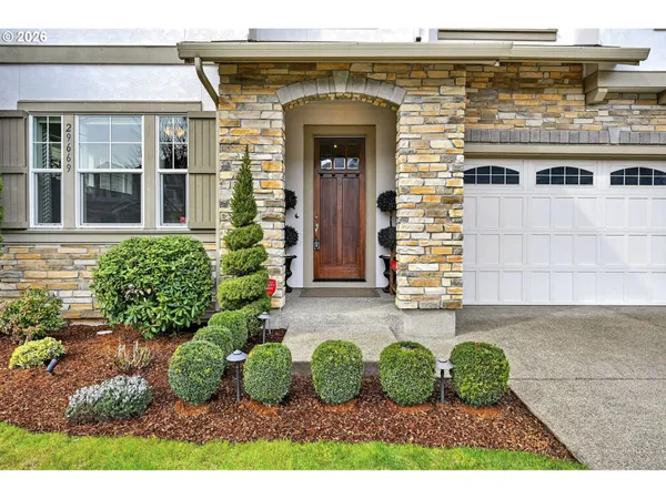 a view of a front of a house with a outdoor space