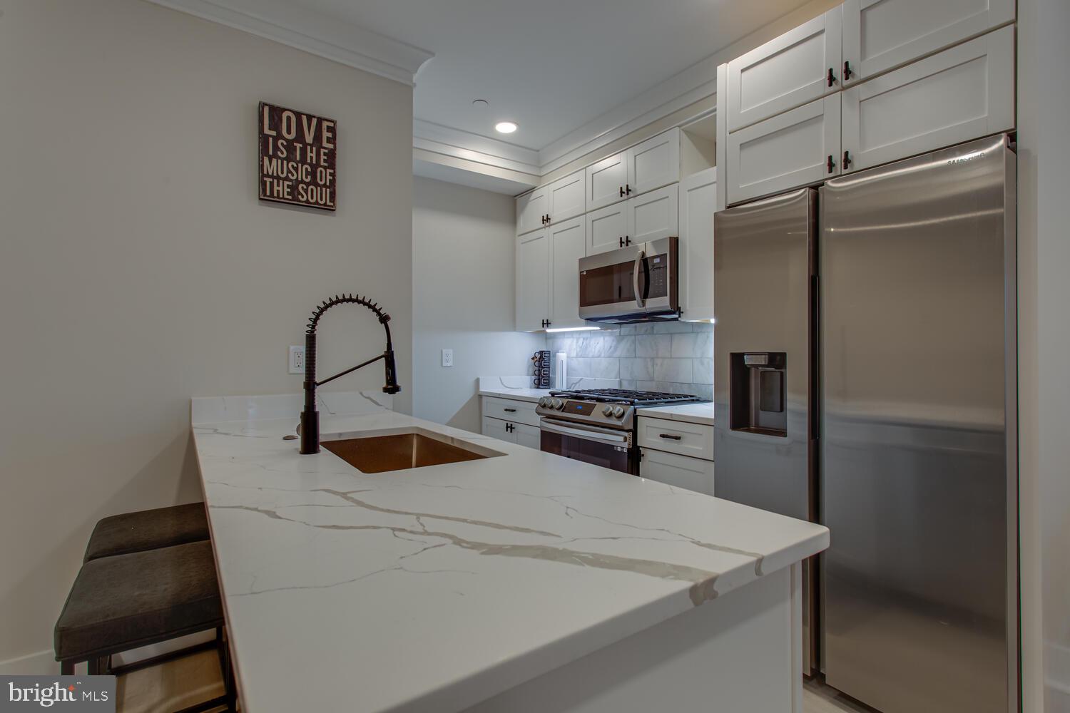 3554 13th Street Northwest, Unit 1 Washington, DC 20010 - Photo 11 of 25 a kitchen with a refrigerator and a sink