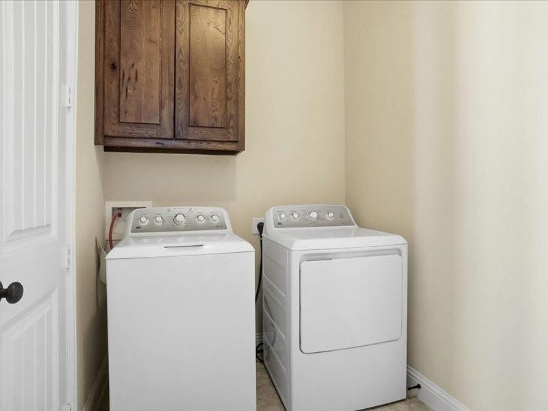 4021 West J E Woody Road Springtown, TX 76082 - Photo 33 of 37 Washer and Dryer Stay and there is a large storage area in Laundry Room