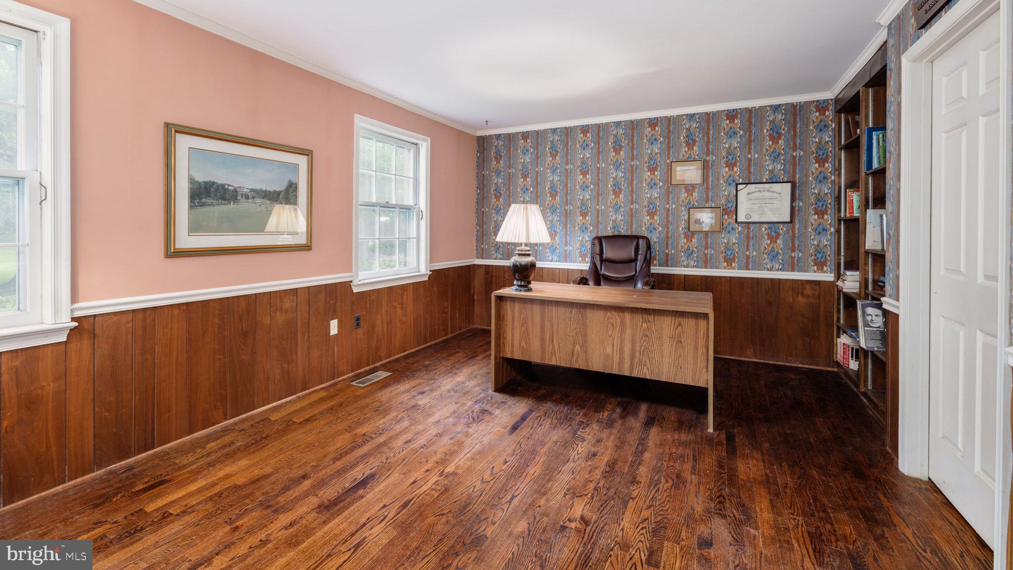 8009 Hackamore Drive Potomac, MD 20854 - Photo 10 of 19 Main level office area with built-in shelving