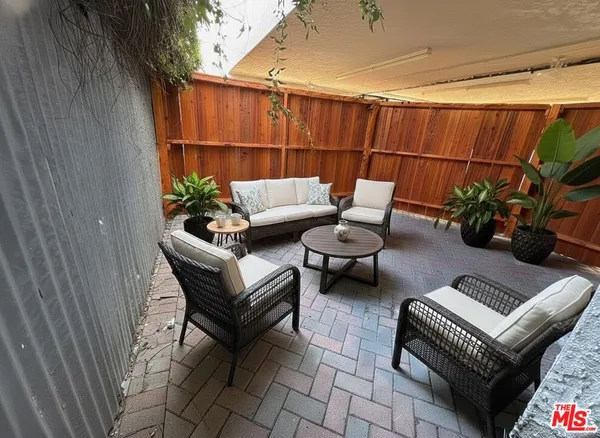 a outdoor living room with furniture