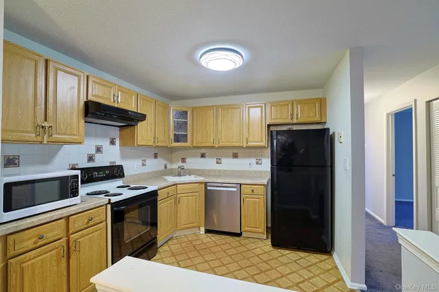a kitchen with a sink a refrigerator and cabinets