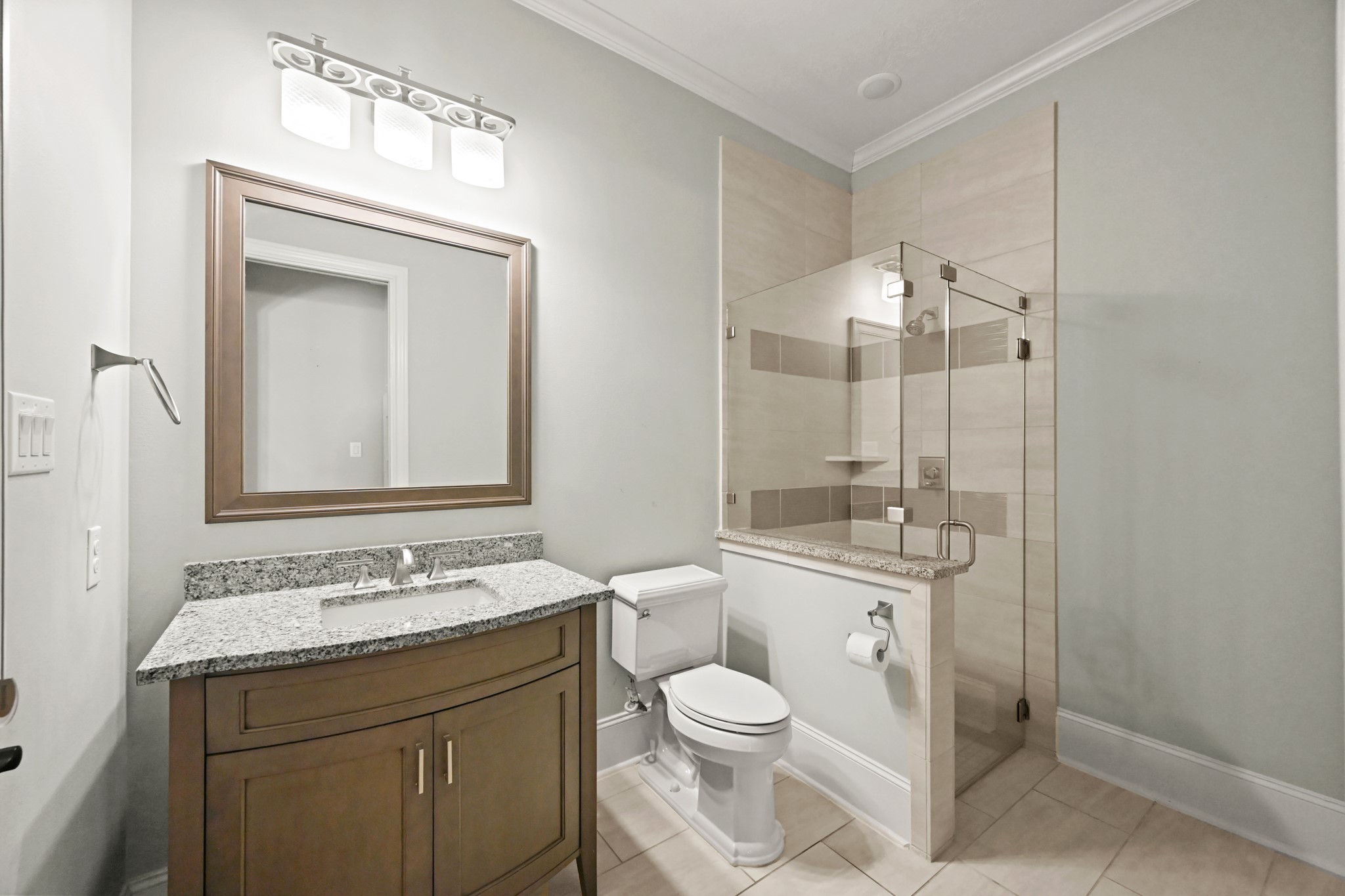 27322 Silver Jade Court Spring, TX 77386 - Photo 42 of 45 This bathroom has access from inside or outside back patio, can be used as pool bath.