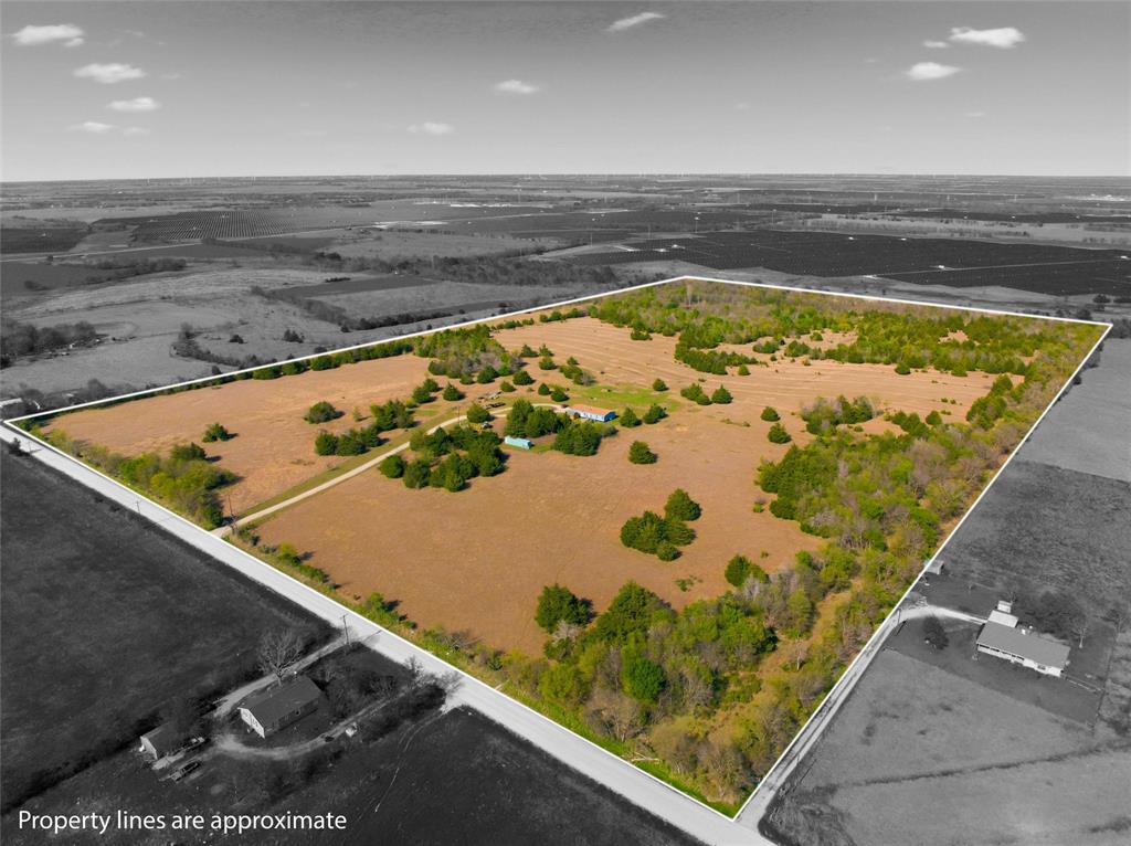 196 County Road 144 Riesel, TX 76682 - Photo 2 of 13 Aerial view of sparsely populated area with property parcel outlined