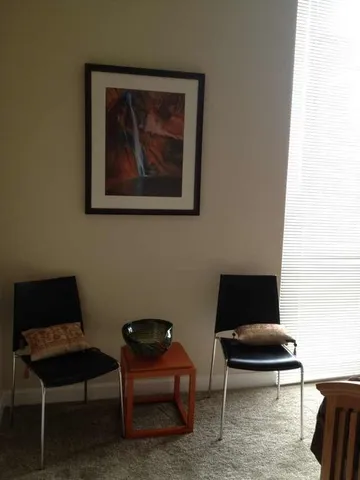 a chair and a table in a room