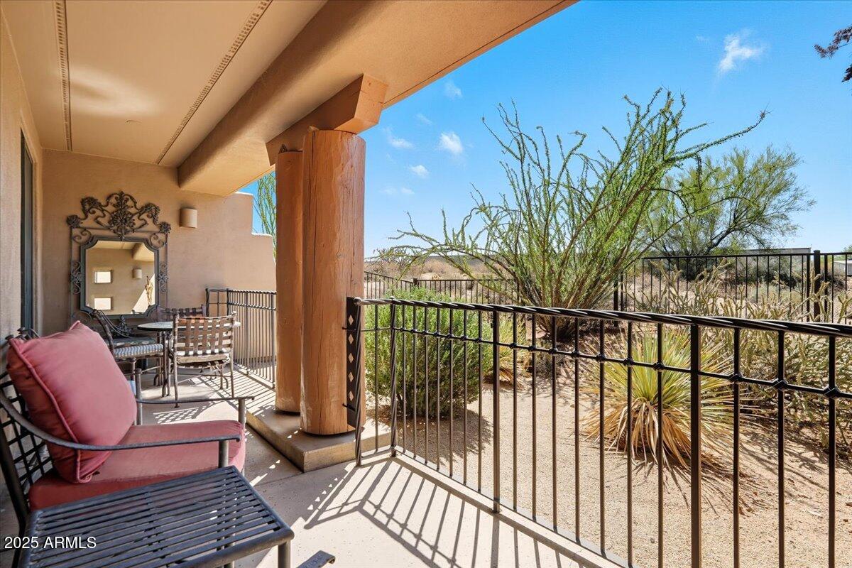 36601 North Mule Train Road, Unit B20 Carefree, AZ 85377 - Photo 22 of 27 a view of a balcony with chairs