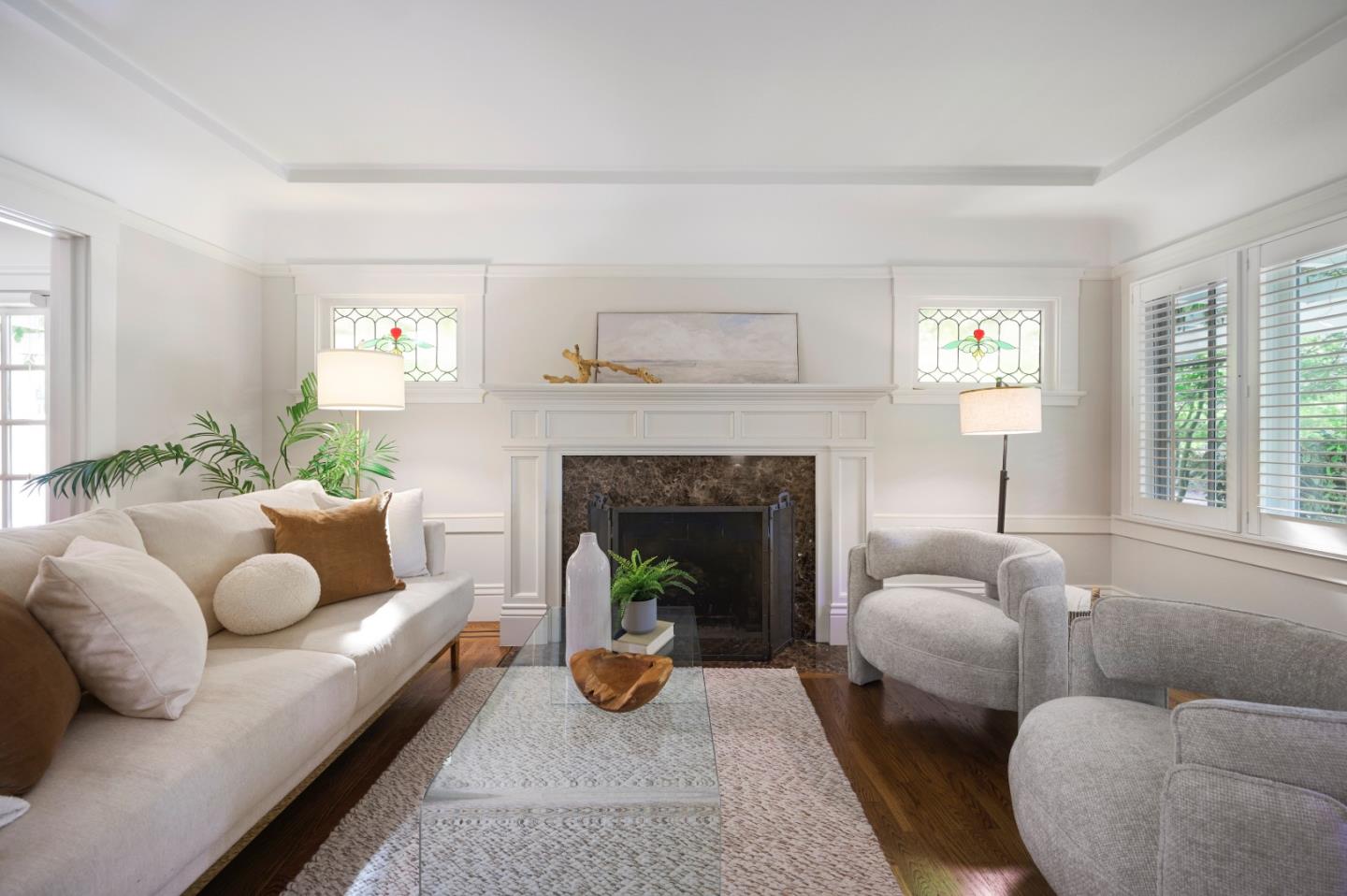 343 Warren Road San Mateo, CA 94402 - Photo 6 of 28 a living room with furniture and a fireplace
