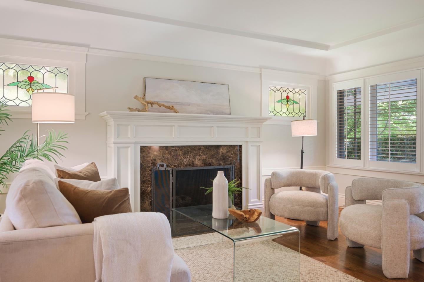 343 Warren Road San Mateo, CA 94402 - Photo 8 of 28 a living room with furniture and a fireplace