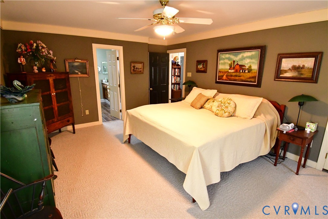 9101 Woodpecker Road Chesterfield, VA 23838 - Photo 34 of 50 Bedroom with a ceiling fan, light colored carpet,