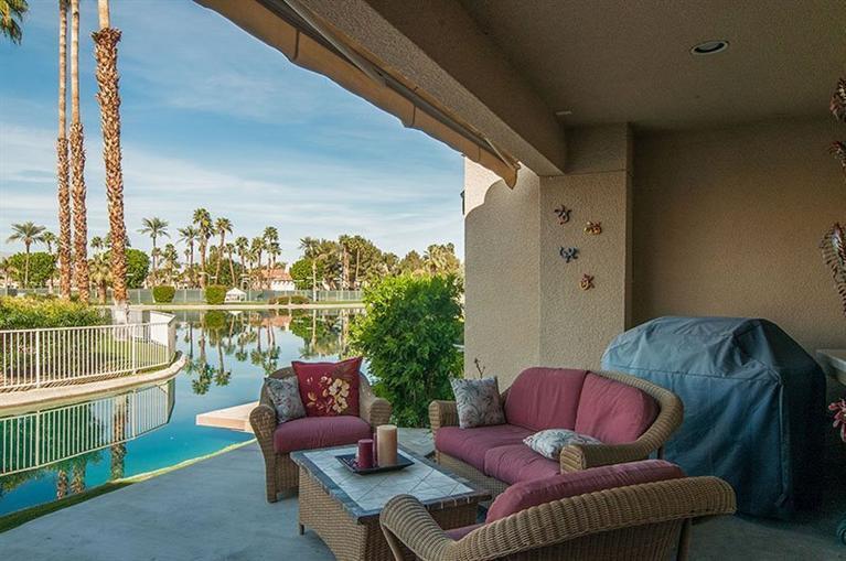 a outdoor living space with furniture